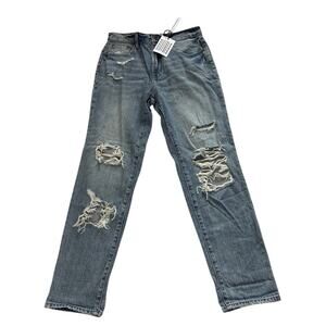 NWT Pistola Womens 27 Presley High Waist Relaxed Jeans Distressed Denim Concert